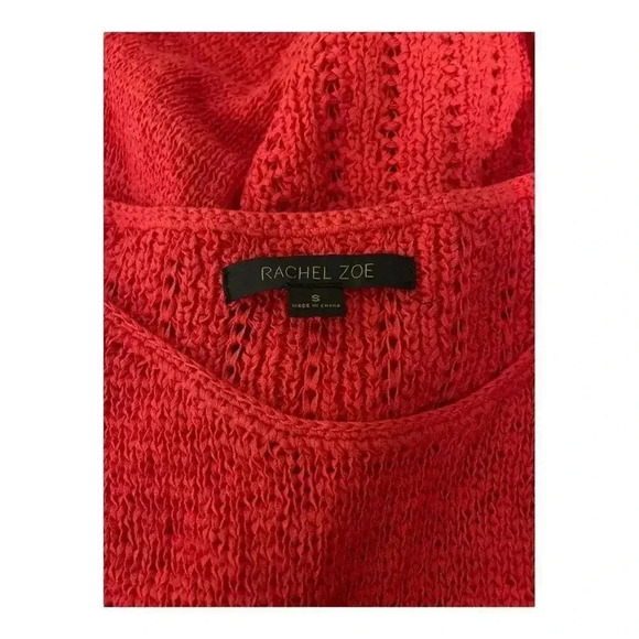 Rachel Zoe Women’s Small Pink Long Sleeved Semi Sheer‎ Open Knit Sweater - Picture 4 of 4